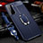 Soft Silicone Gel Leather Snap On Case Cover with Magnetic Finger Ring Stand for Samsung Galaxy S22 5G Blue