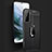 Soft Silicone Gel Leather Snap On Case Cover with Magnetic Finger Ring Stand for Samsung Galaxy S23 Plus 5G