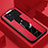 Soft Silicone Gel Leather Snap On Case Cover with Magnetic Finger Ring Stand for Vivo iQOO 9 5G Red