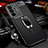 Soft Silicone Gel Leather Snap On Case Cover with Magnetic Finger Ring Stand for Vivo V27 5G