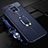 Soft Silicone Gel Leather Snap On Case Cover with Magnetic Finger Ring Stand for Xiaomi Redmi 10X 5G Blue