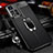 Soft Silicone Gel Leather Snap On Case Cover with Magnetic Finger Ring Stand for Xiaomi Redmi Note 11 Pro+ Plus 5G Black