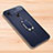 Soft Silicone Gel Leather Snap On Case Cover with Magnetic Finger Ring Stand for Xiaomi Redmi Note 7 Pro Blue