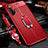 Soft Silicone Gel Leather Snap On Case Cover with Magnetic Finger Ring Stand S01 for Huawei Honor 20 Pro Red