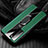 Soft Silicone Gel Leather Snap On Case Cover with Magnetic Finger Ring Stand S01 for Huawei Honor 30 Green