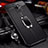 Soft Silicone Gel Leather Snap On Case Cover with Magnetic Finger Ring Stand S01 for Huawei Mate 30 Lite Black