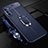 Soft Silicone Gel Leather Snap On Case Cover with Magnetic Finger Ring Stand S01 for Huawei Mate 40 Lite 5G Blue