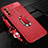 Soft Silicone Gel Leather Snap On Case Cover with Magnetic Finger Ring Stand S01 for Huawei Mate 40 Lite 5G Red