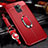 Soft Silicone Gel Leather Snap On Case Cover with Magnetic Finger Ring Stand S01 for Huawei Nova 5z Red
