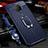 Soft Silicone Gel Leather Snap On Case Cover with Magnetic Finger Ring Stand S01 for Vivo Nex 3 5G Blue