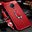 Soft Silicone Gel Leather Snap On Case Cover with Magnetic Finger Ring Stand S01 for Vivo Nex 3 5G Red