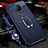 Soft Silicone Gel Leather Snap On Case Cover with Magnetic Finger Ring Stand S01 for Vivo Nex 3 Blue