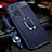Soft Silicone Gel Leather Snap On Case Cover with Magnetic Finger Ring Stand S01 for Xiaomi Mi 10T Pro 5G Blue