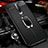 Soft Silicone Gel Leather Snap On Case Cover with Magnetic Finger Ring Stand S01 for Xiaomi Poco X2 Black