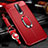 Soft Silicone Gel Leather Snap On Case Cover with Magnetic Finger Ring Stand S01 for Xiaomi Redmi K30 4G Red