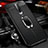 Soft Silicone Gel Leather Snap On Case Cover with Magnetic Finger Ring Stand S01 for Xiaomi Redmi K30i 5G Black