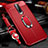 Soft Silicone Gel Leather Snap On Case Cover with Magnetic Finger Ring Stand S01 for Xiaomi Redmi K30i 5G Red