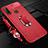 Soft Silicone Gel Leather Snap On Case Cover with Magnetic Finger Ring Stand S02 for Oppo A31 Red