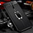 Soft Silicone Gel Leather Snap On Case Cover with Magnetic Finger Ring Stand S02 for Realme X2 Pro Black