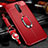 Soft Silicone Gel Leather Snap On Case Cover with Magnetic Finger Ring Stand S02 for Realme X2 Pro Red