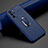 Soft Silicone Gel Leather Snap On Case Cover with Magnetic Finger Ring Stand S02 for Samsung Galaxy S21 5G Blue