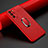 Soft Silicone Gel Leather Snap On Case Cover with Magnetic Finger Ring Stand S02 for Samsung Galaxy S21 5G Red