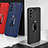 Soft Silicone Gel Leather Snap On Case Cover with Magnetic Finger Ring Stand S02 for Samsung Galaxy S21 FE 5G