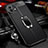 Soft Silicone Gel Leather Snap On Case Cover with Magnetic Finger Ring Stand S02 for Xiaomi Mi 11 5G Black