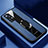 Soft Silicone Gel Leather Snap On Case Cover with Magnetic Finger Ring Stand S02 for Xiaomi Mi 12 Pro 5G Blue