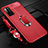 Soft Silicone Gel Leather Snap On Case Cover with Magnetic Finger Ring Stand S03 for Huawei Honor 30 Pro+ Plus Red