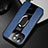 Soft Silicone Gel Leather Snap On Case Cover with Magnetic Finger Ring Stand S04 for Apple iPhone 14 Blue