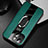 Soft Silicone Gel Leather Snap On Case Cover with Magnetic Finger Ring Stand S04 for Apple iPhone 14 Green