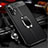 Soft Silicone Gel Leather Snap On Case Cover with Magnetic Finger Ring Stand T01 for Huawei Honor 20 Black