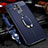Soft Silicone Gel Leather Snap On Case Cover with Magnetic Finger Ring Stand T01 for Huawei Mate 20 Lite Blue