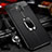 Soft Silicone Gel Leather Snap On Case Cover with Magnetic Finger Ring Stand T01 for Huawei Mate 20 Pro Black