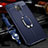 Soft Silicone Gel Leather Snap On Case Cover with Magnetic Finger Ring Stand T01 for Huawei Mate 20 Pro Blue