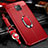 Soft Silicone Gel Leather Snap On Case Cover with Magnetic Finger Ring Stand T01 for Huawei Mate 20 Pro Red