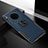 Soft Silicone Gel Leather Snap On Case Cover with Magnetic Finger Ring Stand T01 for Huawei Mate 30 5G Blue