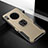 Soft Silicone Gel Leather Snap On Case Cover with Magnetic Finger Ring Stand T01 for Huawei Mate 30 5G Gold