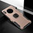 Soft Silicone Gel Leather Snap On Case Cover with Magnetic Finger Ring Stand T01 for Huawei Mate 30 Rose Gold