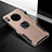Soft Silicone Gel Leather Snap On Case Cover with Magnetic Finger Ring Stand T01 for Huawei Mate 30E Pro 5G Rose Gold
