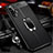 Soft Silicone Gel Leather Snap On Case Cover with Magnetic Finger Ring Stand T01 for Huawei Nova 5T Black