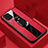 Soft Silicone Gel Leather Snap On Case Cover with Magnetic Finger Ring Stand T01 for Huawei P40 Lite Red