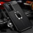 Soft Silicone Gel Leather Snap On Case Cover with Magnetic Finger Ring Stand T01 for Huawei P40 Pro Black