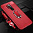 Soft Silicone Gel Leather Snap On Case Cover with Magnetic Finger Ring Stand T01 for OnePlus 8 Pro