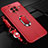 Soft Silicone Gel Leather Snap On Case Cover with Magnetic Finger Ring Stand T01 for Oppo Ace2 Red