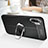 Soft Silicone Gel Leather Snap On Case Cover with Magnetic Finger Ring Stand T01 for Samsung Galaxy Note 10 Plus