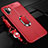 Soft Silicone Gel Leather Snap On Case Cover with Magnetic Finger Ring Stand T01 for Samsung Galaxy Note 10 Plus 5G Red