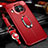 Soft Silicone Gel Leather Snap On Case Cover with Magnetic Finger Ring Stand T01 for Xiaomi Mi 10i 5G Red