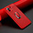 Soft Silicone Gel Leather Snap On Case Cover with Magnetic Finger Ring Stand T01 for Xiaomi Mi 11 Lite 5G Red